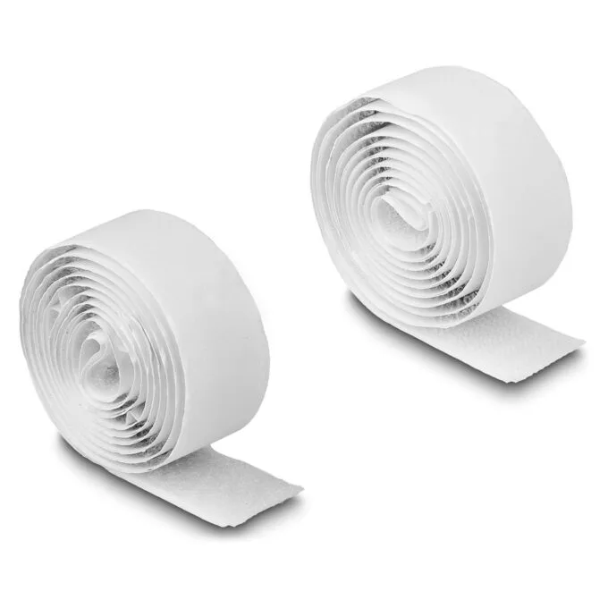 Delock Klettband selbstklebend mit Haft- und Flauschband L 1 m x B 20 mm weiß — image 1