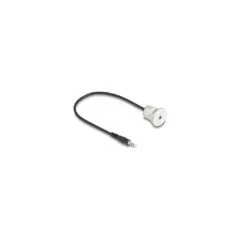 Delock Klinke 3,5 mm 3 Pin Einbaubuchse mit Kabelpeitsche Stecker 30 cm Aluminium