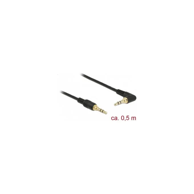 Delock Klinkenkabel 3.5 mm 3 Pin Stecker to Stecker gewinkelt 0.5 m schwarz — image 2