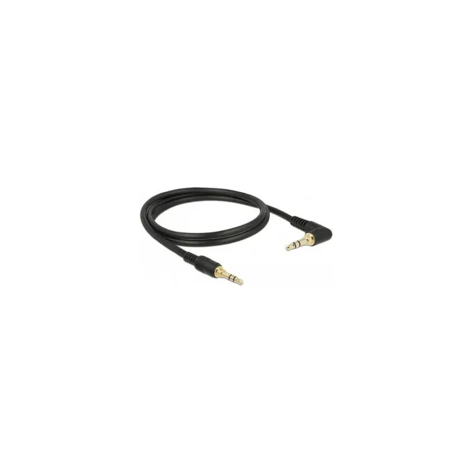 Delock Klinkenkabel 3.5 mm 3 Pin Stecker to Stecker gewinkelt 1 m schwarz — image 2