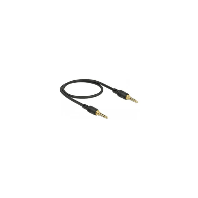 Delock Klinkenkabel 3.5 mm 4 Pin Stecker zu Stecker 0.5 m schwarz — image 2