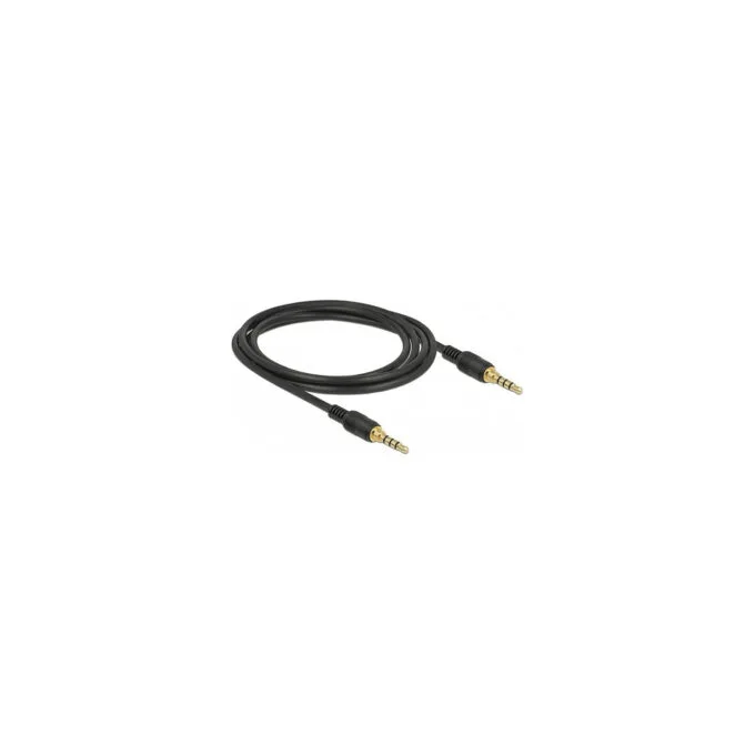 Delock Klinkenkabel 3.5 mm 4 Pin Stecker zu Stecker 2 m schwarz — image 2