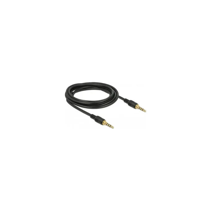 Delock Klinkenkabel 3.5 mm 4 Pin Stecker zu Stecker 3 m schwarz — image 2