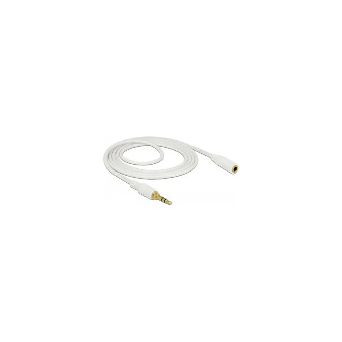 Delock Klinkenverlängerungskabel 3.5 mm 3 Pin Stecker zu Buchse 2 m weiß — image 2