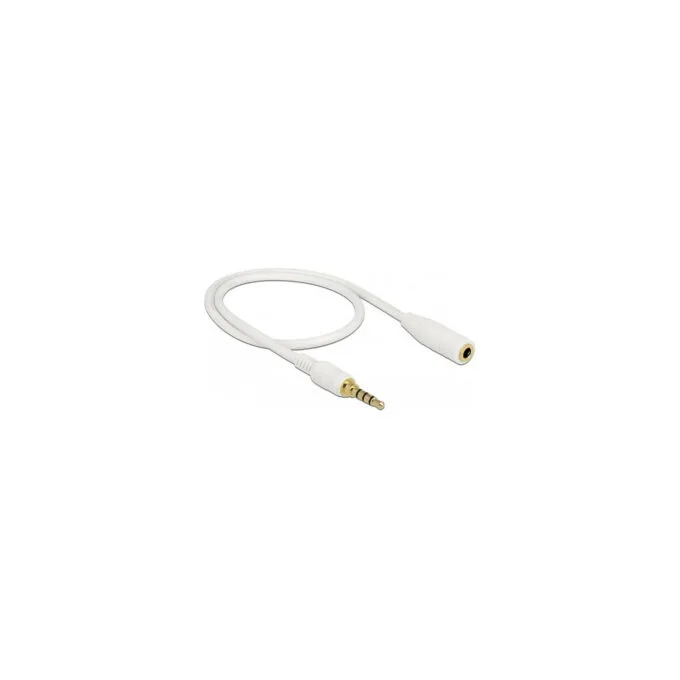 Delock Klinkenverlängerungskabel 3.5 mm 4 Pin Stecker zu Buchse 0.5 m weiß — image 2