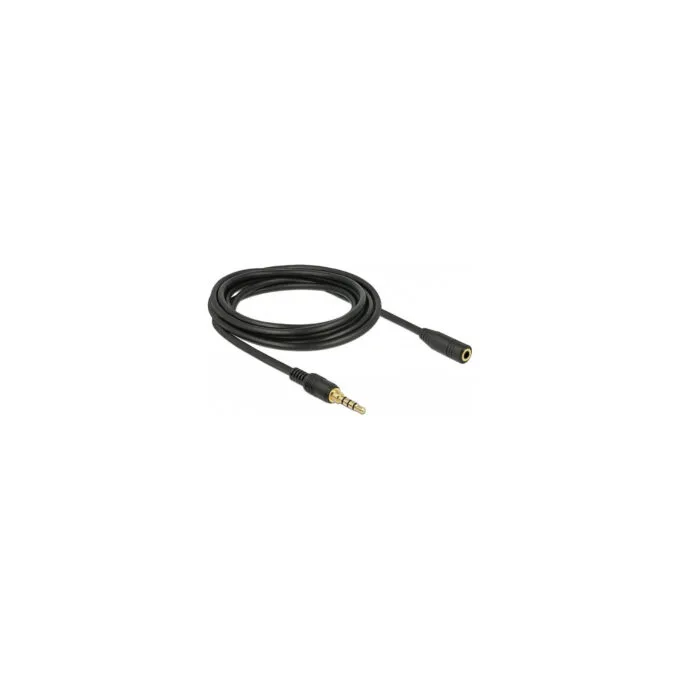Delock Klinkenverlängerungskabel 3.5 mm 4 Pin Stecker zu Buchse 3 m schwarz — image 2