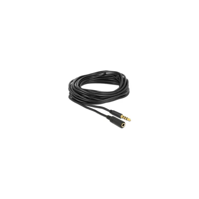 Delock Klinkenverlängerungskabel 3.5 mm 4 Pin Stecker zu Buchse 5 m schwarz — image 2