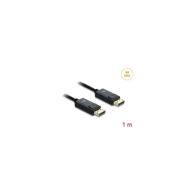 Delock Koaxiales DisplayPort Kabel 16K 60 Hz 80 Gbps mit Geflechtmantel 1 m — image 2