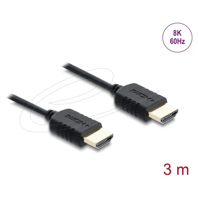 Delock Koaxiales High Speed HDMI Kabel 8K 60 Hz 48 Gbps mit Geflechtmantel 3 m — image 2