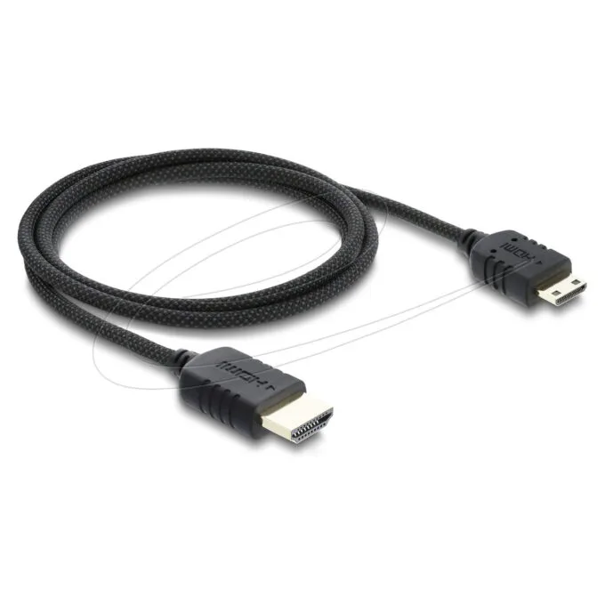 Delock Koaxiales High Speed HDMI Kabel HDMI Stecker zu Mini HDMI Stecker 8K 60 Hz mit Geflechtmantel 1 m — image 1