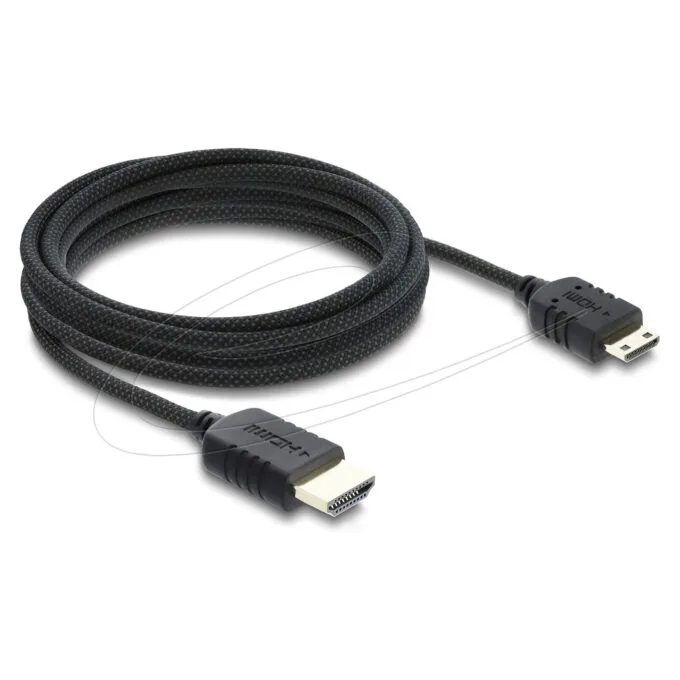 Delock Koaxiales High Speed HDMI Kabel HDMI Stecker zu Mini HDMI Stecker 8K 60 Hz mit Geflechtmantel 3 m — image 1