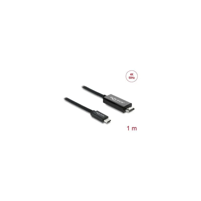 Delock Koaxiales USB Type-CTM zu HDMI Kabel (DP Alt Mode) 4K 60 Hz mit Geflechtmantel 1 m — image 2