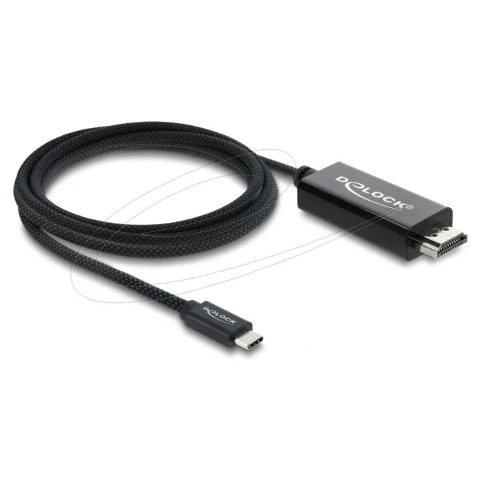 Delock Koaxiales USB Type-CTM zu HDMI Kabel (DP Alt Mode) 4K 60 Hz mit Geflechtmantel 2 m — image 1