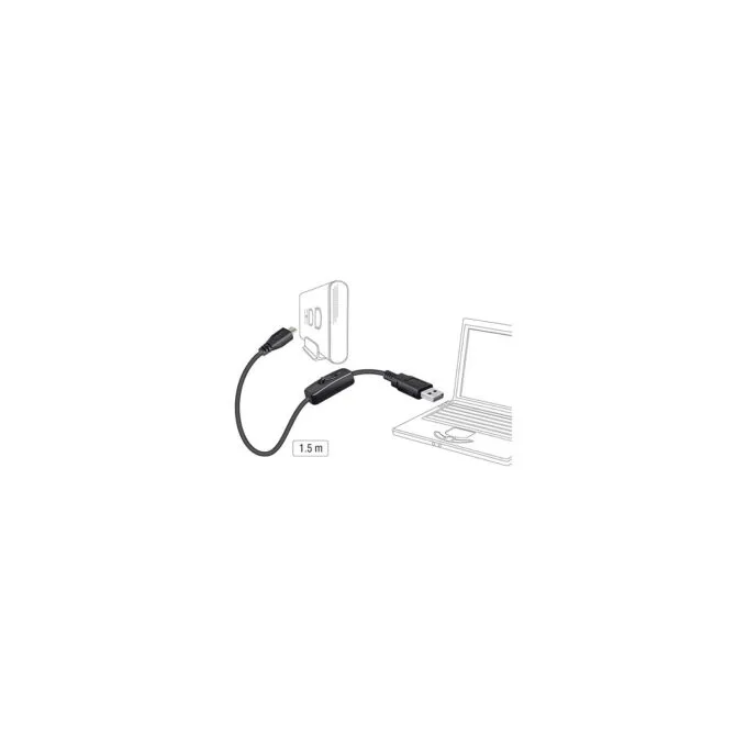 Delock Ladekabel USB 2.0 Typ-A Stecker to USB 2.0 Micro-B Stecker mit Schalter für Raspberry Pi 1.5 m — image 2