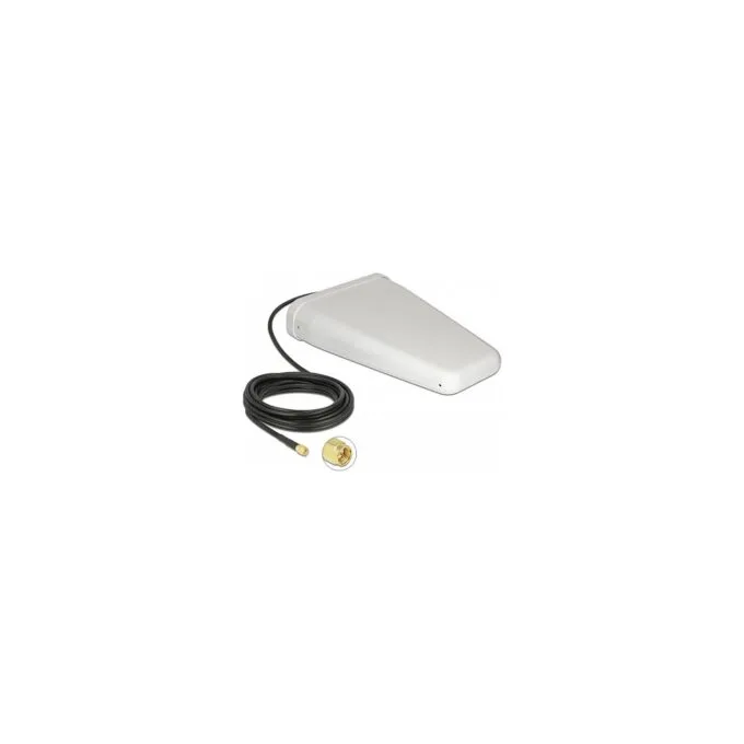 DELOCK LTE Antenne SMA Stecker 7-9 dBi direktional mit Anschlusskabel RG-58 5m weiss outdoor — image 1