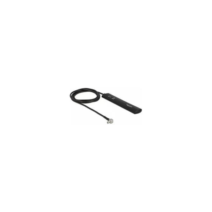 Delock LTE Antenne TS9 Stecker 1,5 dBi omnidirektional starr mit Anschlusskabel RG-174 1 m Klebemontage outdoor schwarz — image 1
