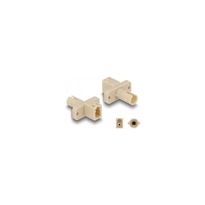 Delock LWL Hybrid Kupplung LC Simplex Buchse zu ST Simplex Buchse beige — image 1