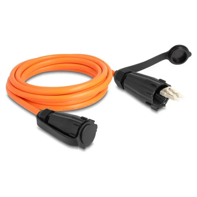 Delock LWL Kabel LC Duplex zu LC Duplex mit Verschlusskappe Multimode OM2 IP68 staub- und wasserdicht 3 m — image 2