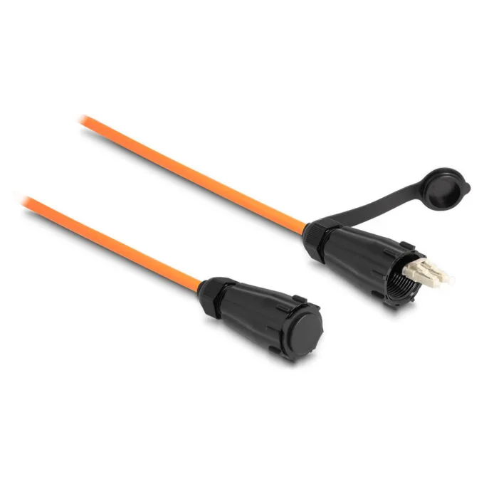 Delock LWL Kabel LC Duplex zu LC Duplex mit Verschlusskappe Multimode OM2 IP68 staub- und wasserdicht 3 m — image 1