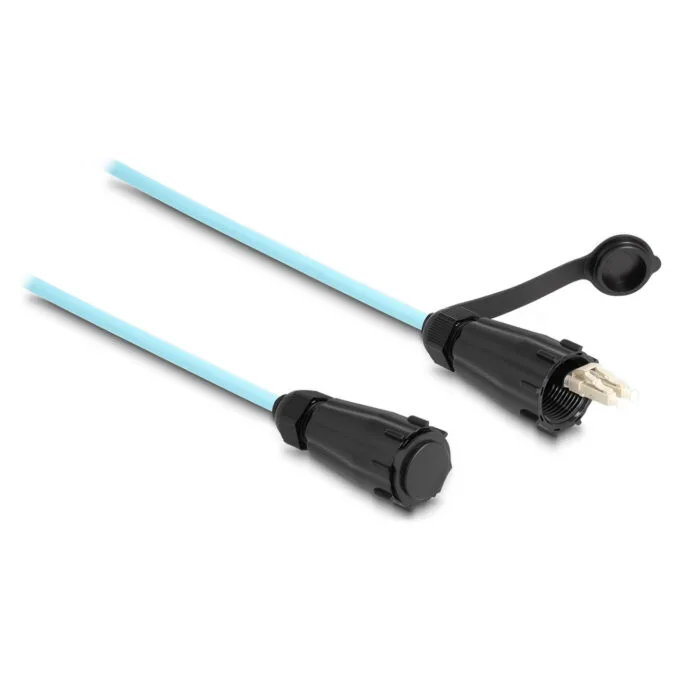 Delock LWL Kabel LC Duplex zu LC Duplex mit Verschlusskappe Multimode OM3 IP68 staub- und wasserdicht 2 m — image 1