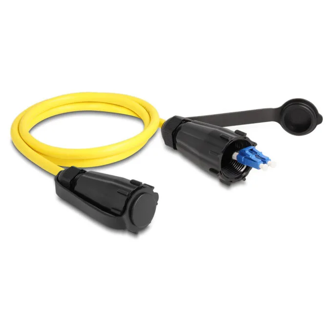Delock LWL Kabel LC Duplex zu LC Duplex mit Verschlusskappe Singlemode IP68 staub- und wasserdicht 1 m — image 2