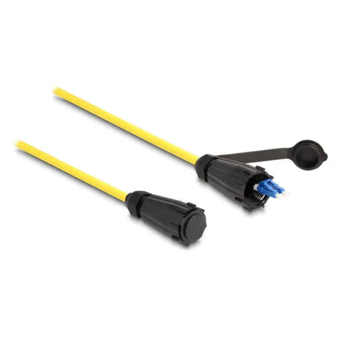 Delock LWL Kabel LC Duplex zu LC Duplex mit Verschlusskappe Singlemode IP68 staub- und wasserdicht 1 m — image 1