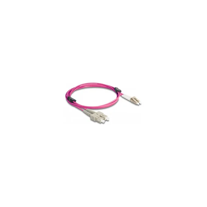 Delock LWL Kabel mit Metallarmierung LC Duplex zu SC Duplex Multimode OM4 2 m — image 1