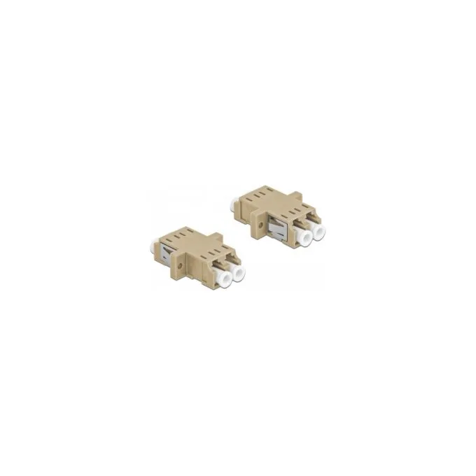 Delock LWL Kupplung LC Duplex Buchse zu LC Duplex Buchse Multimode 2 Stück beige — image 2