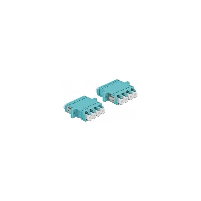 Delock LWL Kupplung LC Quad Buchse zu LC Quad Buchse Multimode 2 Stück hellblau — image 2