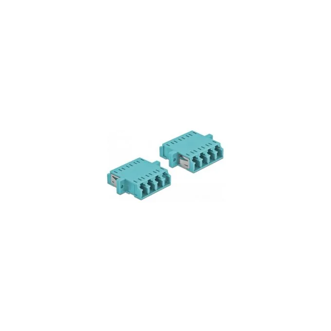 Delock LWL Kupplung LC Quad Buchse zu LC Quad Buchse Multimode 2 Stück hellblau — image 1