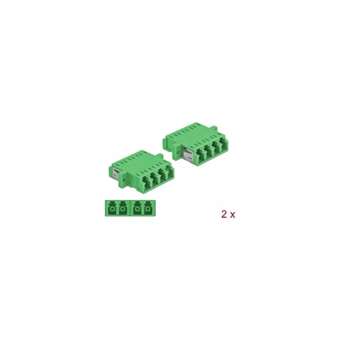 Delock LWL Kupplung LC Quad Buchse zu LC Quad Buchse Singlemode 2 Stück grün — image 1