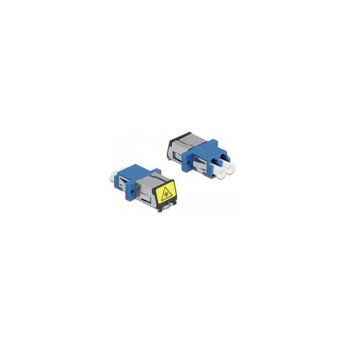 Delock LWL Kupplung mit Laserschutzklappe LC Duplex Buchse zu LC Duplex Buchse Singlemode blau — image 2