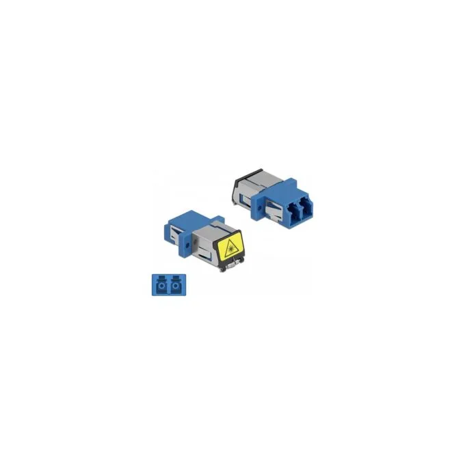 Delock LWL Kupplung mit Laserschutzklappe LC Duplex Buchse zu LC Duplex Buchse Singlemode blau — image 3