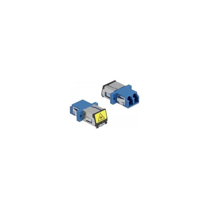 Delock LWL Kupplung mit Laserschutzklappe LC Duplex Buchse zu LC Duplex Buchse Singlemode blau — image 1