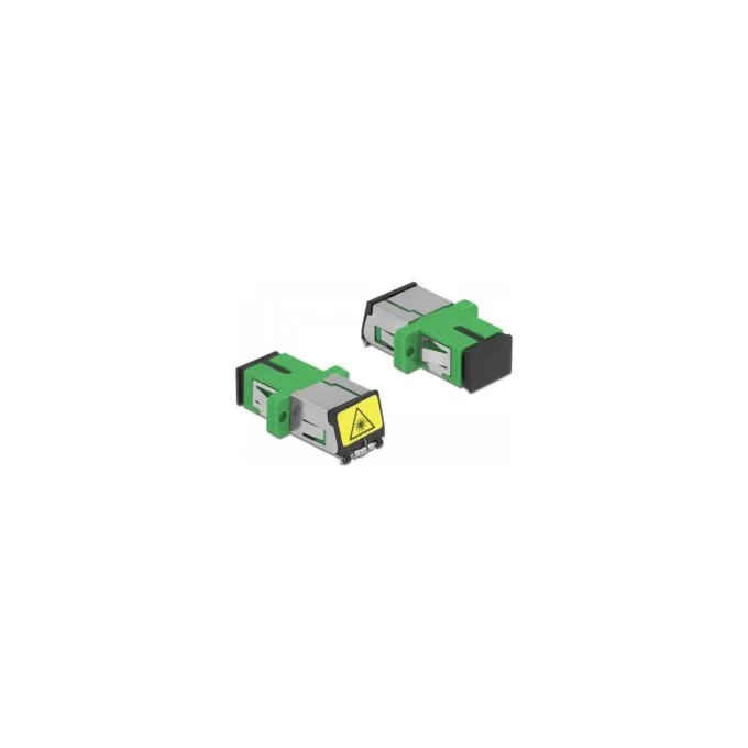 Delock LWL Kupplung mit Laserschutzklappe SC Simplex Buchse zu SC Simplex Buchse Singlemode grün — image 2