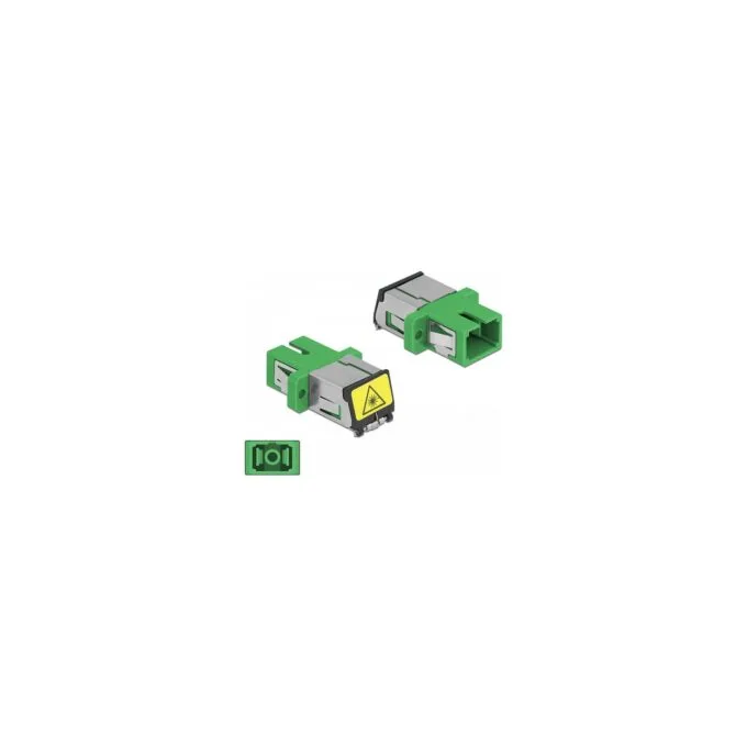 Delock LWL Kupplung mit Laserschutzklappe SC Simplex Buchse zu SC Simplex Buchse Singlemode grün — image 3