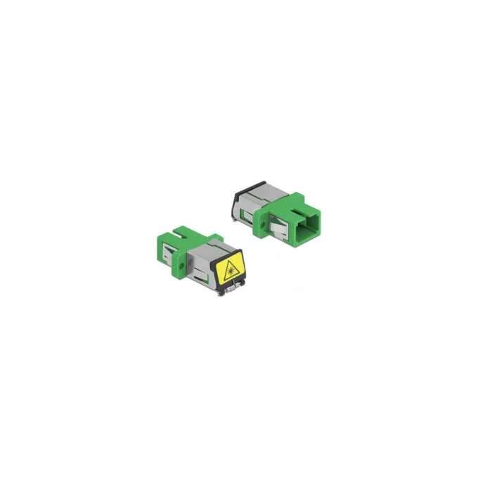 Delock LWL Kupplung mit Laserschutzklappe SC Simplex Buchse zu SC Simplex Buchse Singlemode grün — image 1