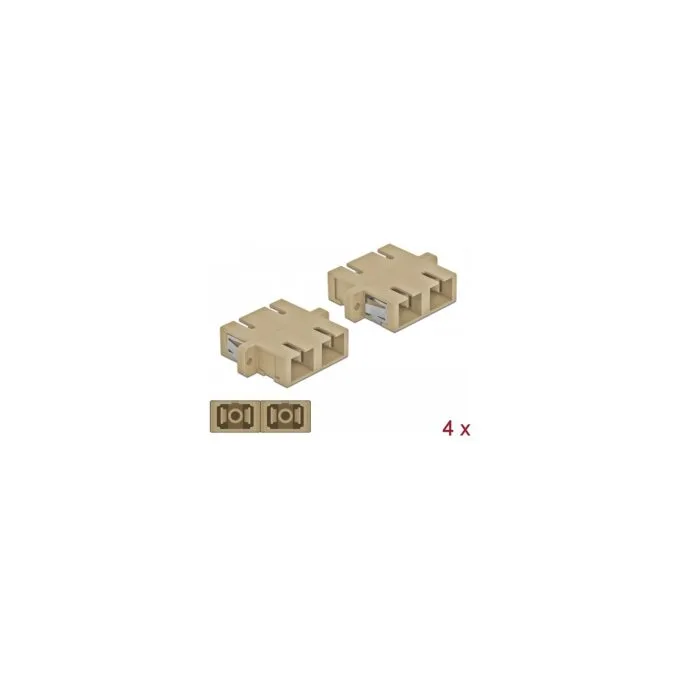 Delock LWL Kupplung SC Duplex Buchse zu SC Duplex Buchse Multimode 4 Stück beige — image 1