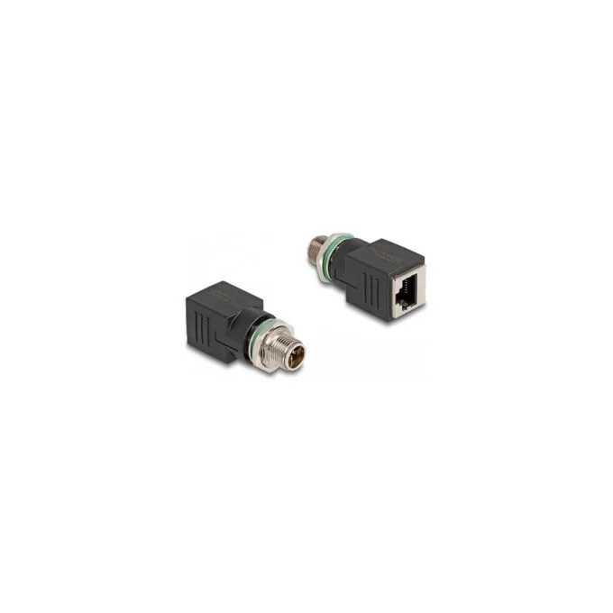 Delock M12 Adapter X-kodiert 8 Pin Stecker zu RJ45 Buchse gerade — image 1
