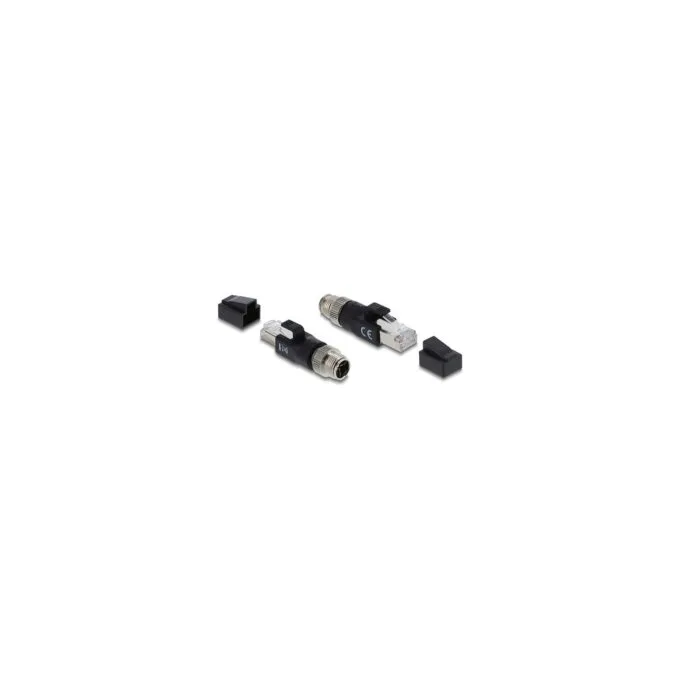 Delock M12 Adapter X-kodiert 8 Pin Stecker zu RJ45 Stecker schwarz — image 2