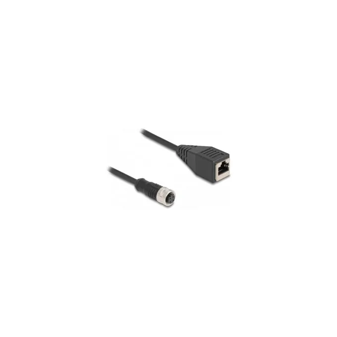 Delock M12 Adapterkabel D-kodiert 4 Pin Buchse zu RJ45 Buchse 50 cm — image 2