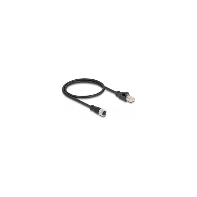 Delock M12 Adapterkabel D-kodiert 4 Pin Buchse zu RJ45 Stecker 50 cm — image 1