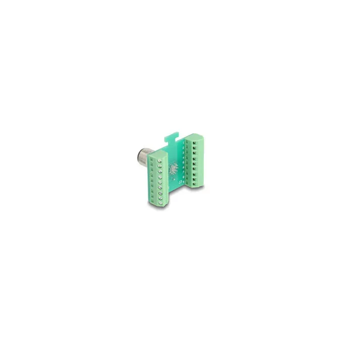 Delock M12 Übergabemodul Adapter A-kodiert 17 Pin Stecker zu 18 Pin Terminalblock zum Einbau — image 2