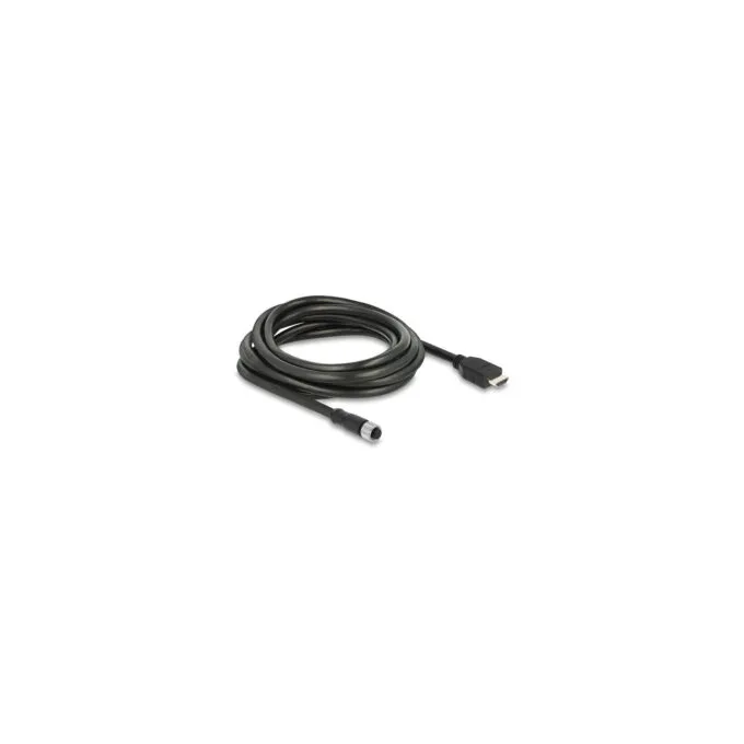 Delock M12 Kabel A-kodiert 17 Pin Buchse zu HDMI Stecker 3 m schwarz — image 1