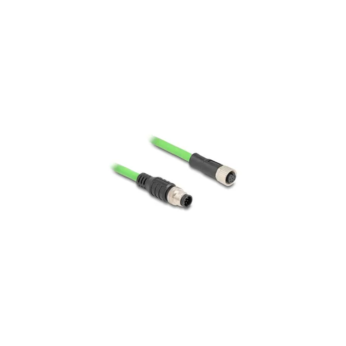 Delock M12 Kabel A-kodiert 8 Pin Stecker zu Buchse PUR (TPU) 2 m — image 3