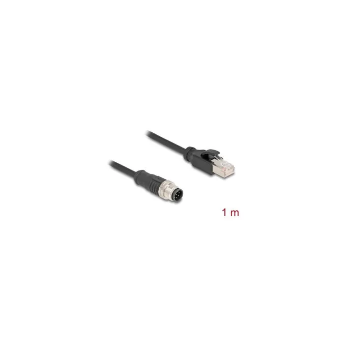 Delock M12 Kabel A-kodiert 8 Pin Stecker zu RJ45 Stecker PVC 1 m — image 3