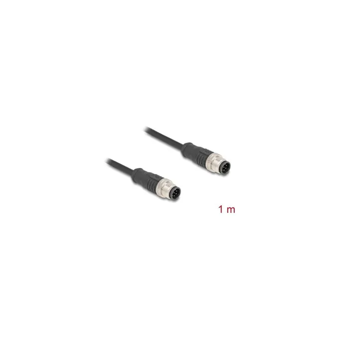 Delock M12 Kabel A-kodiert 8 Pin Stecker zu Stecker PVC 1 m — image 3