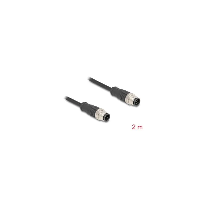 Delock M12 Kabel A-kodiert 8 Pin Stecker zu Stecker PVC 2 m — image 3