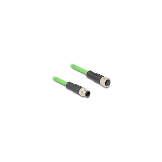 Delock M12 Kabel D-kodiert 4 Pin Stecker zu Buchse PUR (TPU) 5 m — image 3