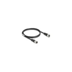 Delock M12 Kabel D-kodiert 4 Pin Stecker zu Buchse PVC 1 m